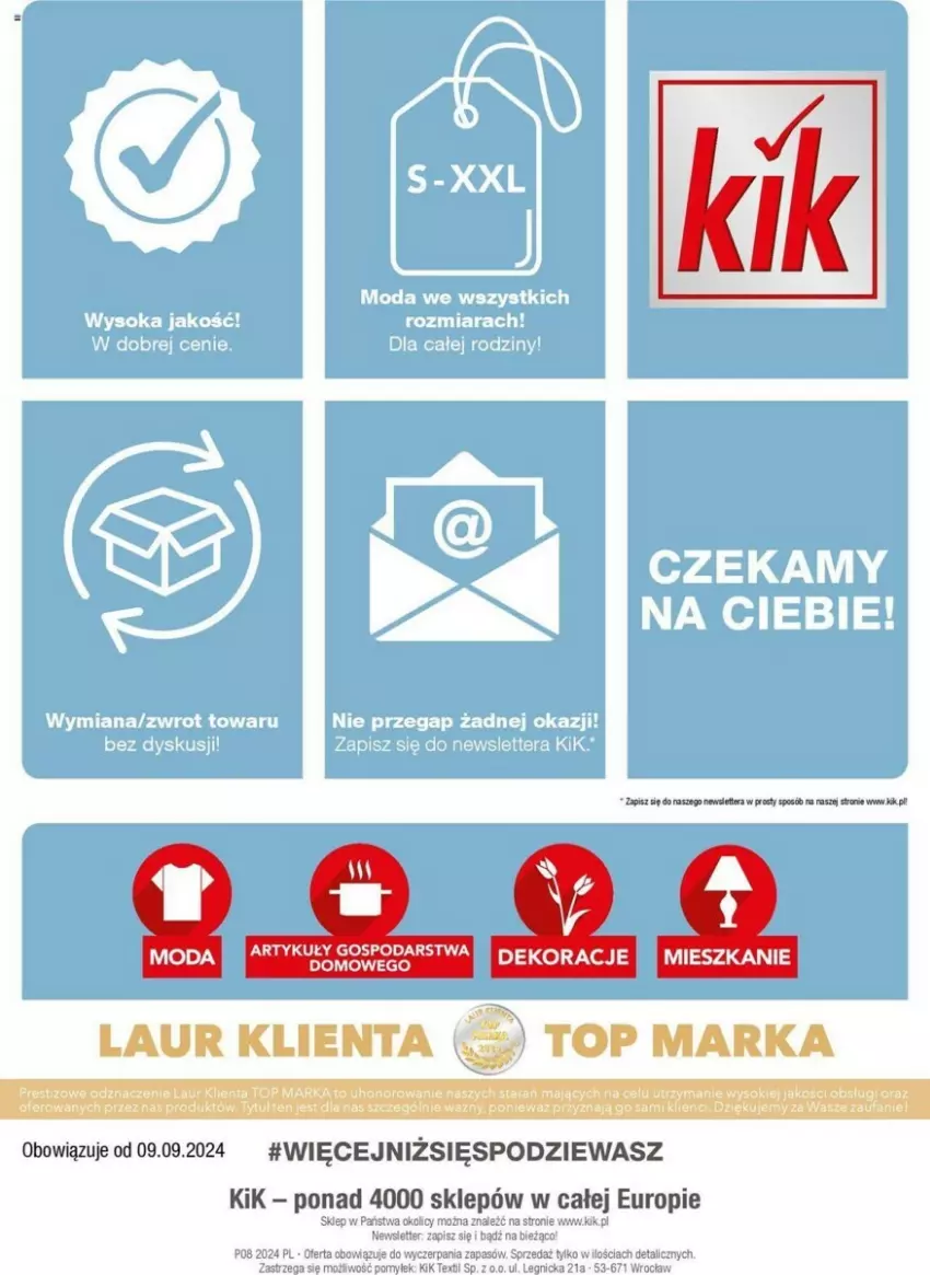 Gazetka promocyjna Kik - ważna 09.09 do 15.09.2024 - strona 5 - produkty: O nas, Tera