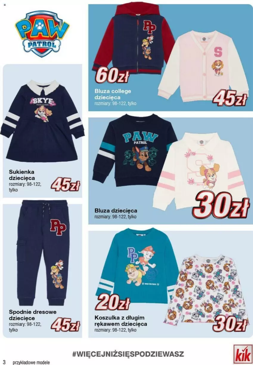 Gazetka promocyjna Kik - ważna 09.09 do 15.09.2024 - strona 7 - produkty: Bluza, Dres, Dzieci, Kosz, Koszulka, Spodnie, Spodnie dresowe, Sukienka