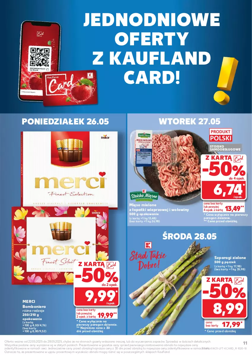 Gazetka promocyjna Kaufland - Gazetka tygodnia - ważna 22.05 do 28.05.2025 - strona 11 - produkty: Bomboniera, Merci, Mięso, Mięso mielone, Mięso mielone z łopatki wieprzowej, Rama, Sok