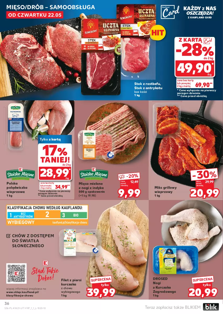 Gazetka promocyjna Kaufland - Gazetka tygodnia - ważna 22.05 do 28.05.2025 - strona 36 - produkty: Drób, Filet z piersi kurczaka, Grill, Kurczak, Mięso, Mięso mielone, Polędwiczka wieprzowa, Rostbef, Stek, Tera