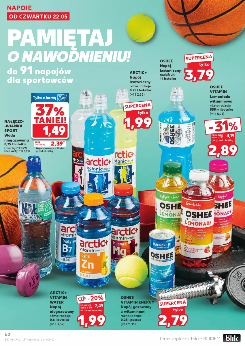 Gazetka promocyjna Kaufland - Gazetka tygodnia - ważna 22.05 do 28.05.2025 - strona 50 - produkty: Lemoniada, Mięta, Napój, Napój gazowany, Napój izotoniczny, Napój niegazowany, Napoje, Oshee, Por, Sport, Tera, Tran, Woda, Woda niegazowana