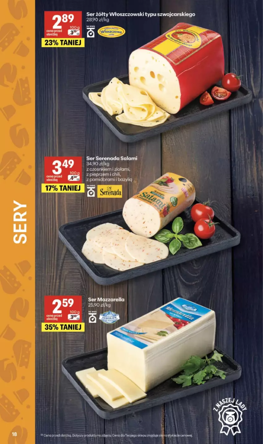 Gazetka promocyjna Delikatesy Centrum - Franczyza DC07 Czwartek - ważna 12.02 do 18.02.2026 - strona 18 - produkty: Bazyl, Cars, Mozzarella, Pieprz, Salami, Ser, Włoszczowski