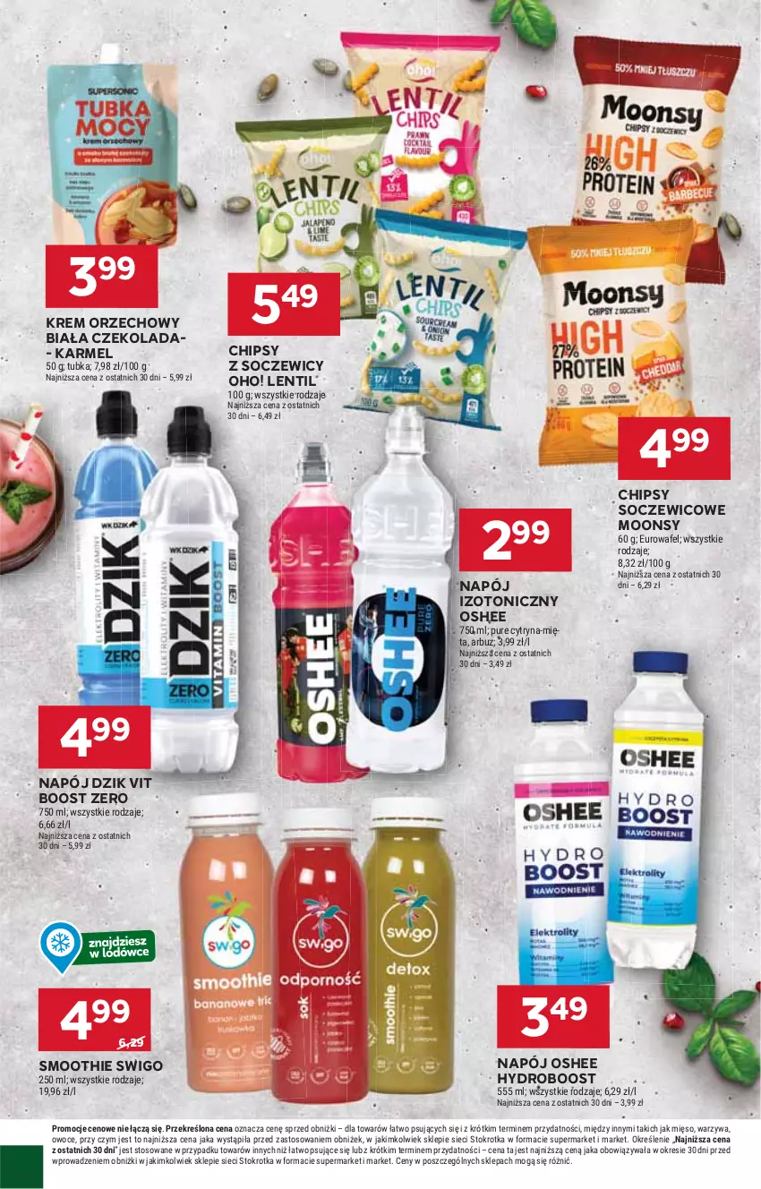 Gazetka promocyjna Stokrotka - Supermarket - ważna 20.02 do 26.02.2025 - strona 24 - produkty: Chipsy, Czekolada, HP, Krem orzechowy, Napój, Napój izotoniczny, Oshee, Smoothie