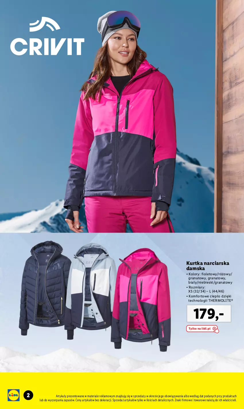 Gazetka promocyjna Lidl - KATALOG MODA SKI - ważna 01.11 do 31.12.2023 - strona 2 - produkty: Finish, Gra, Granat, Klej, Kurtka, Por, Wagi