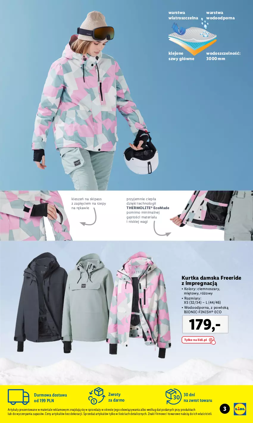 Gazetka promocyjna Lidl - KATALOG MODA SKI - ważna 01.11 do 31.12.2023 - strona 3 - produkty: Finish, Gra, Granat, Klej, Kurtka, Por, Wagi