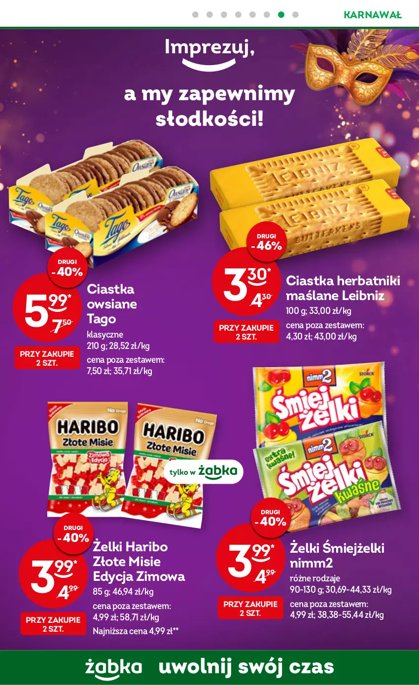 Gazetka promocyjna Żabka - ważna 04.01 do 10.01.2023 - strona 10 - produkty: Ciastka, Haribo, Herbatniki, Nimm2, Tago