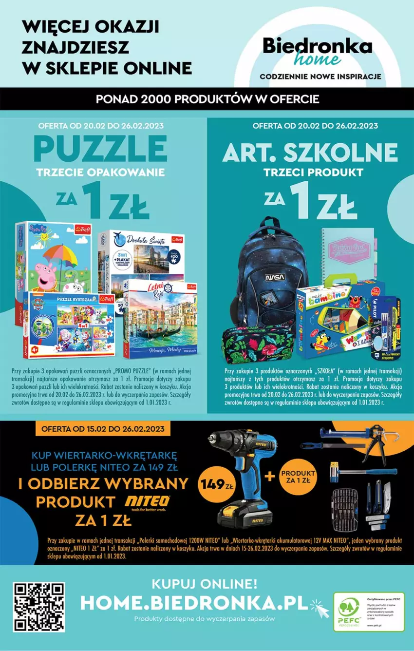 Gazetka promocyjna Biedronka - Okazje tygodnia od 20.02 - ważna 20.02 do 08.03.2023 - strona 32 - produkty: Akumulator, Koc, Kosz, Puzzle, Rama, Rum, Tran, Wkręt