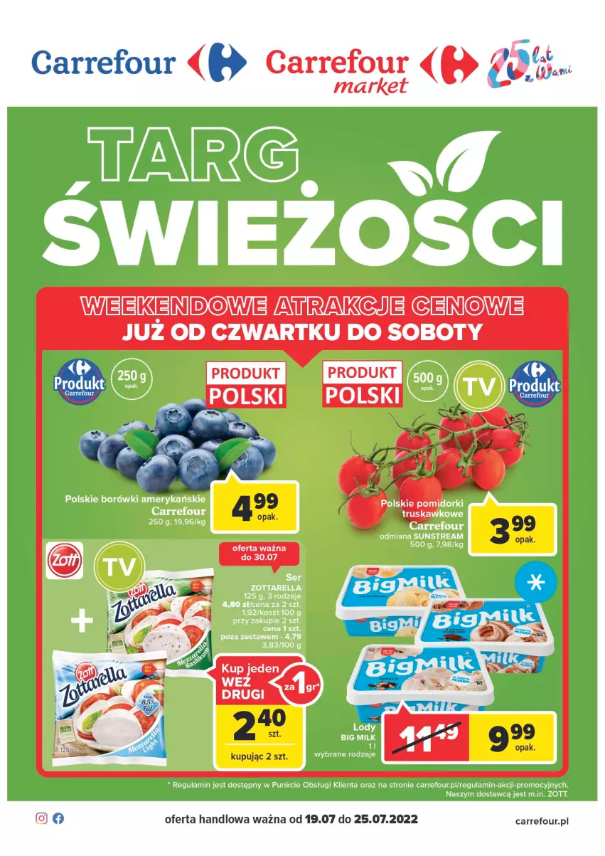 Gazetka promocyjna Carrefour - Gazetka Targ świeżości - ważna 19.07 do 25.07.2022 - strona 1