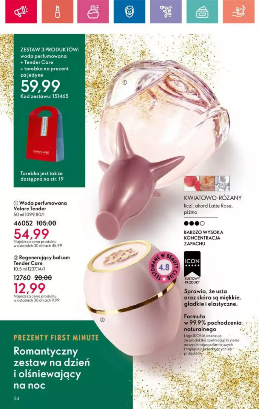 Gazetka promocyjna Oriflame - ważna 10.11 do 30.11.2024 - strona 109 - produkty: Liczi, Perfum, Róża, Sok, Tender Care, Torebka, Volare, Woda, Woda perfumowana