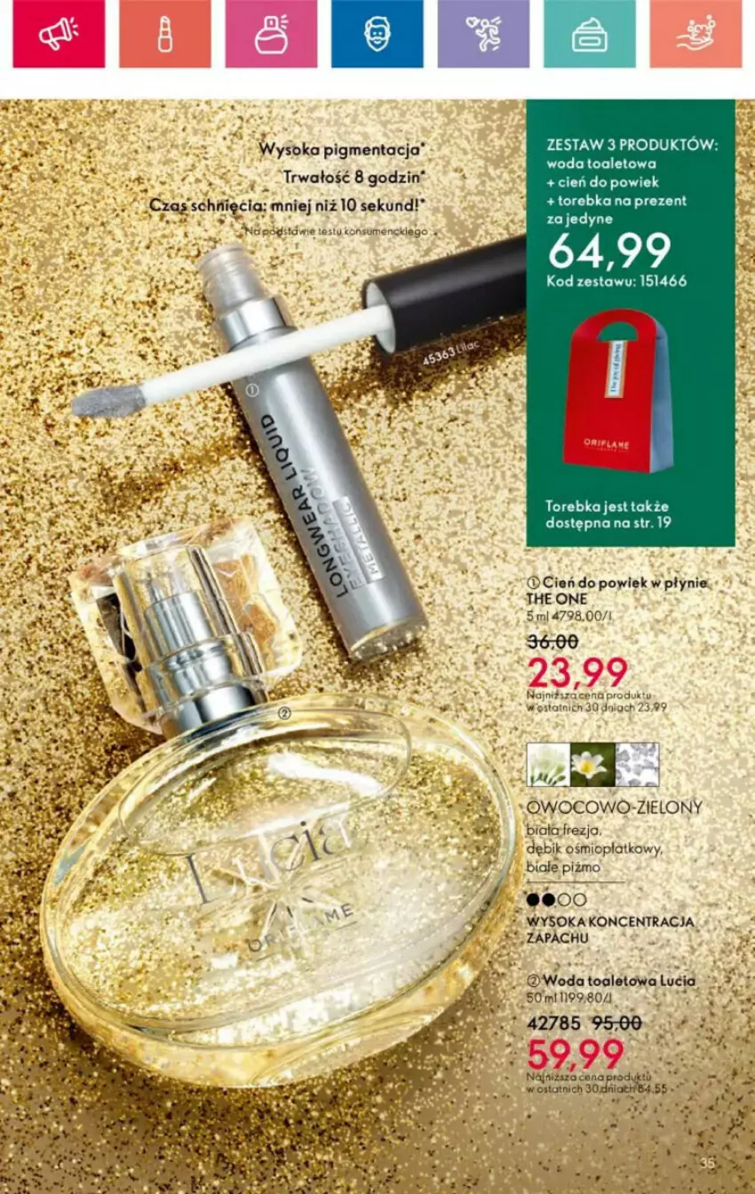 Gazetka promocyjna Oriflame - ważna 10.11 do 30.11.2024 - strona 110 - produkty: Cień, Kiwi, Sok, Torebka, Woda, Woda toaletowa