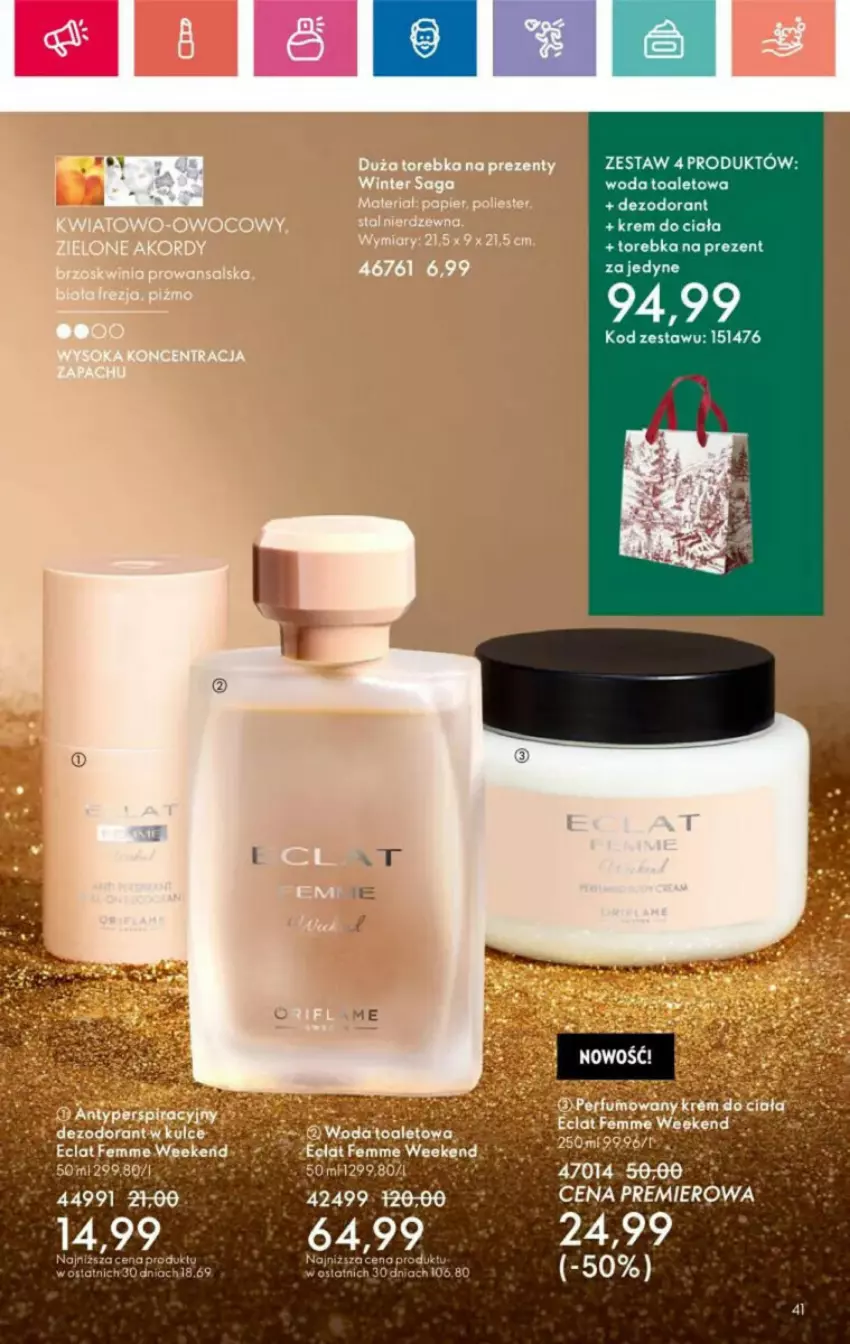 Gazetka promocyjna Oriflame - ważna 10.11 do 30.11.2024 - strona 117 - produkty: Dezodorant, Fa, Krem do ciała, Torebka