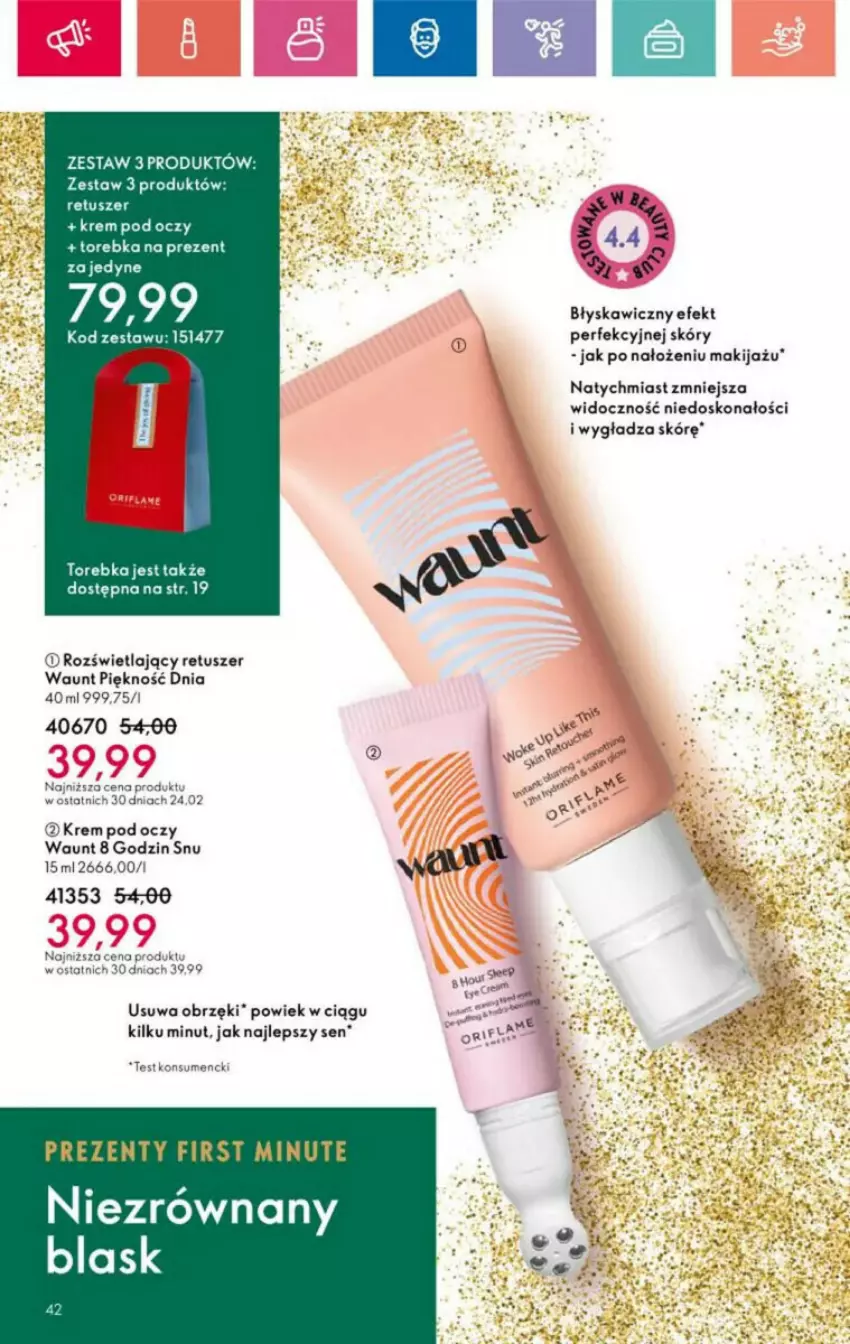 Gazetka promocyjna Oriflame - ważna 10.11 do 30.11.2024 - strona 118 - produkty: Krem pod oczy, Makijaż, Torebka, Tusz