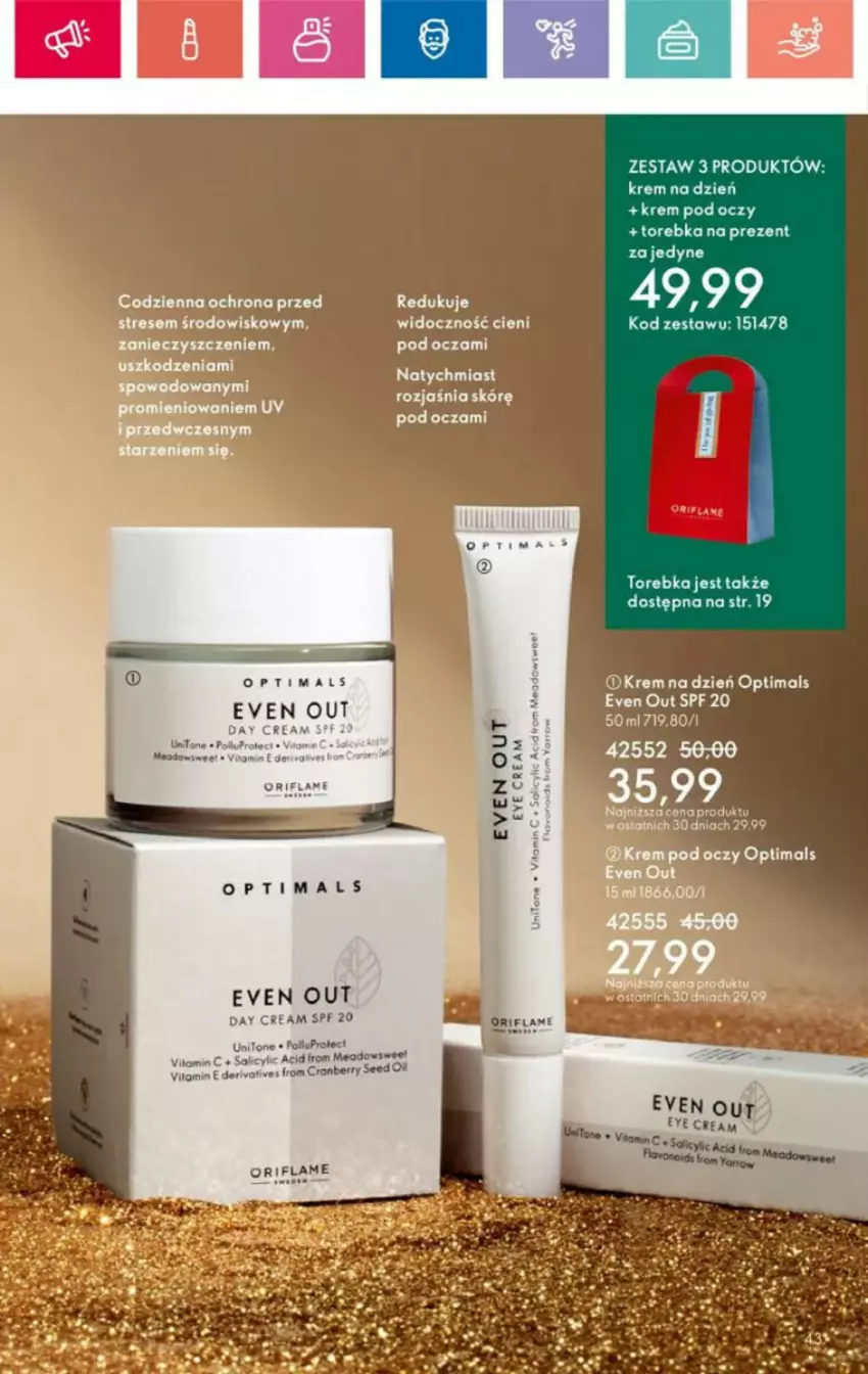 Gazetka promocyjna Oriflame - ważna 10.11 do 30.11.2024 - strona 119 - produkty: Fa, Krem na dzień, Krem pod oczy, LG, Optima, Optimals, Oriflame, Prima, Torebka