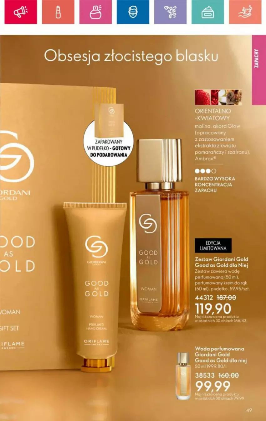 Gazetka promocyjna Oriflame - ważna 10.11 do 30.11.2024 - strona 125 - produkty: Giordani Gold, Oriflame, Perfum, Pudełko, Sok, Szal