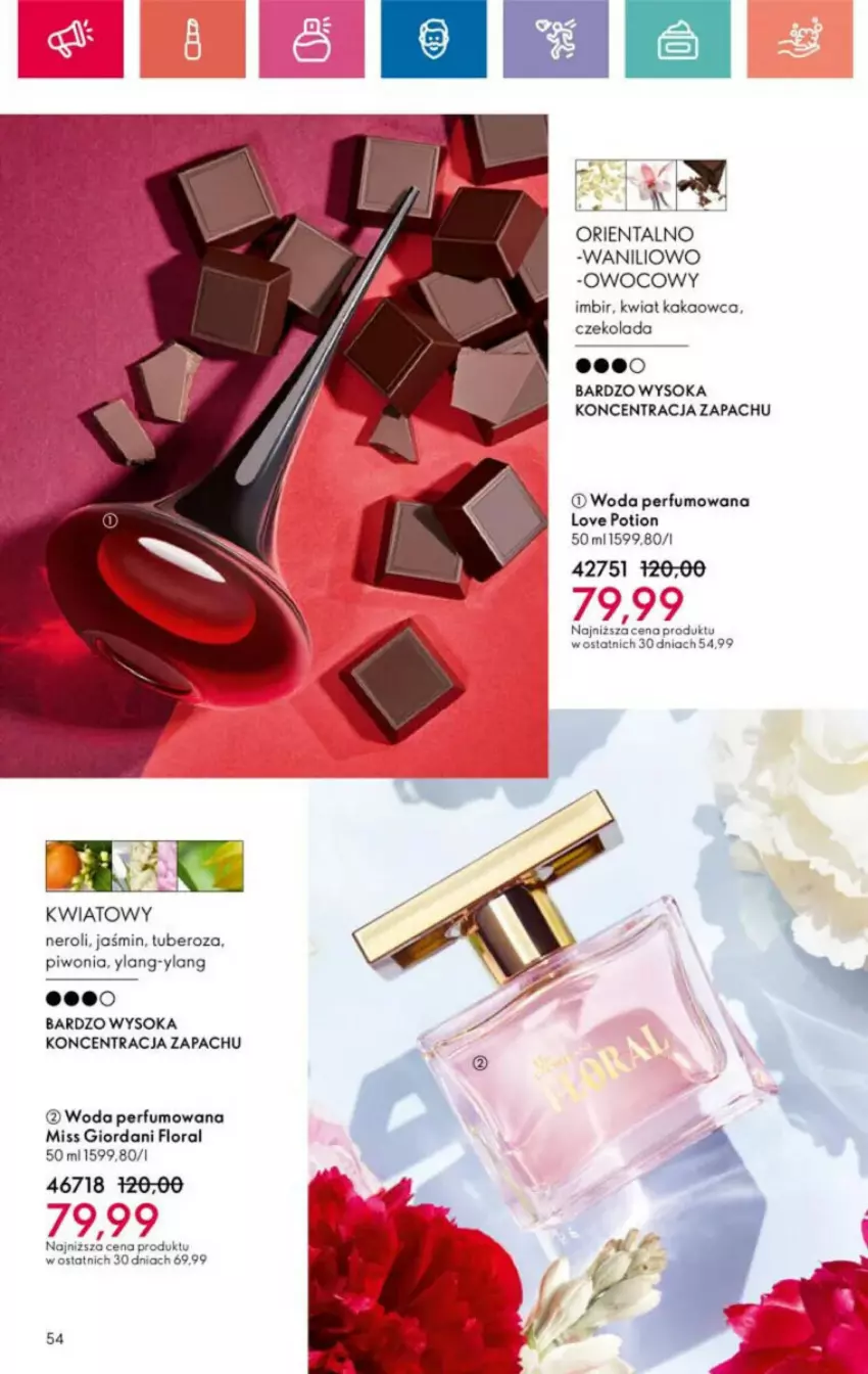 Gazetka promocyjna Oriflame - ważna 10.11 do 30.11.2024 - strona 131 - produkty: Czekolada, Flora, Imbir, Kakao, Miss Giordani, Perfum, Piwo, Sok, Woda, Woda perfumowana