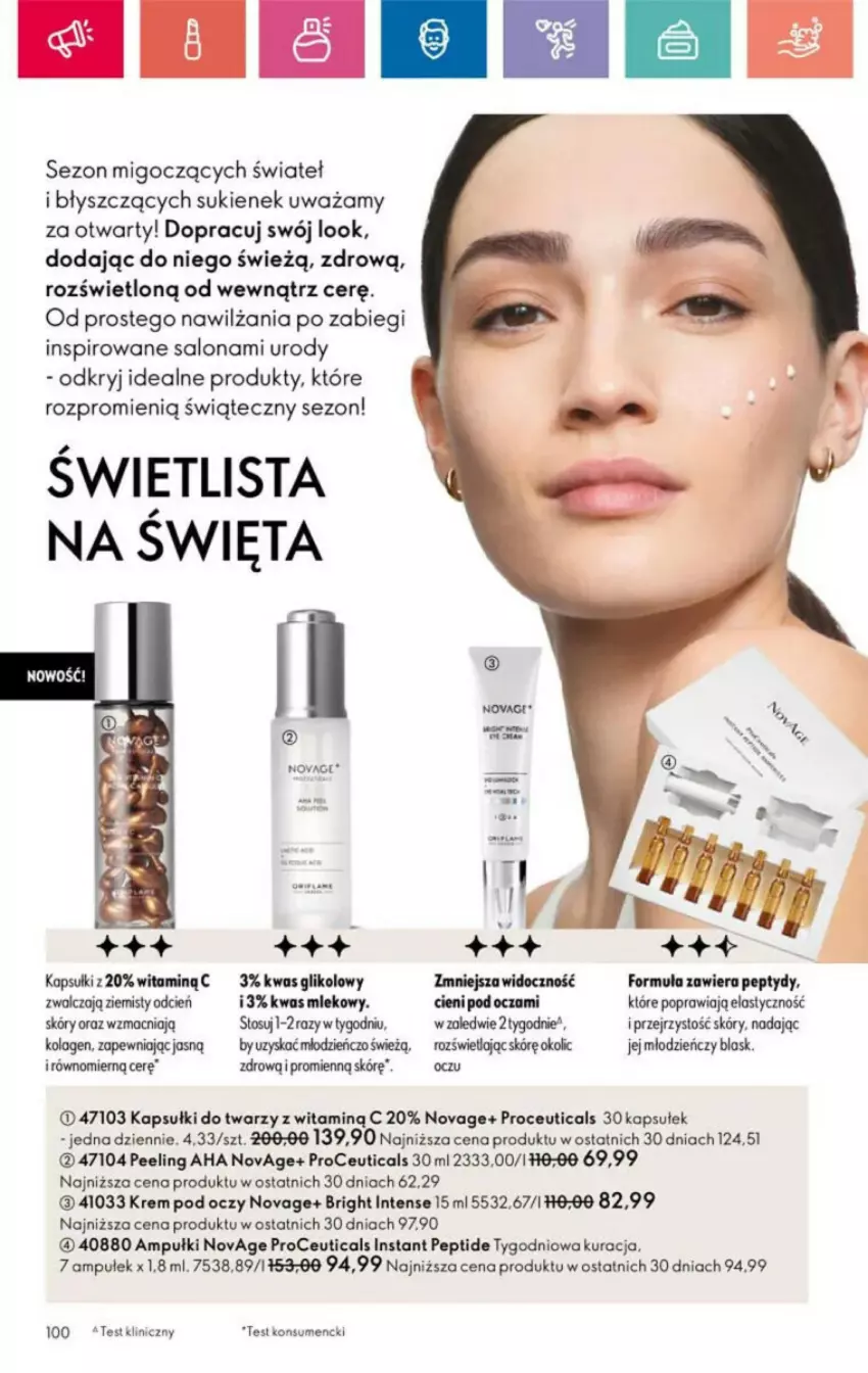 Gazetka promocyjna Oriflame - ważna 10.11 do 30.11.2024 - strona 14 - produkty: Cień, Kolagen, Krem pod oczy, Mleko, NovAge, Peeling