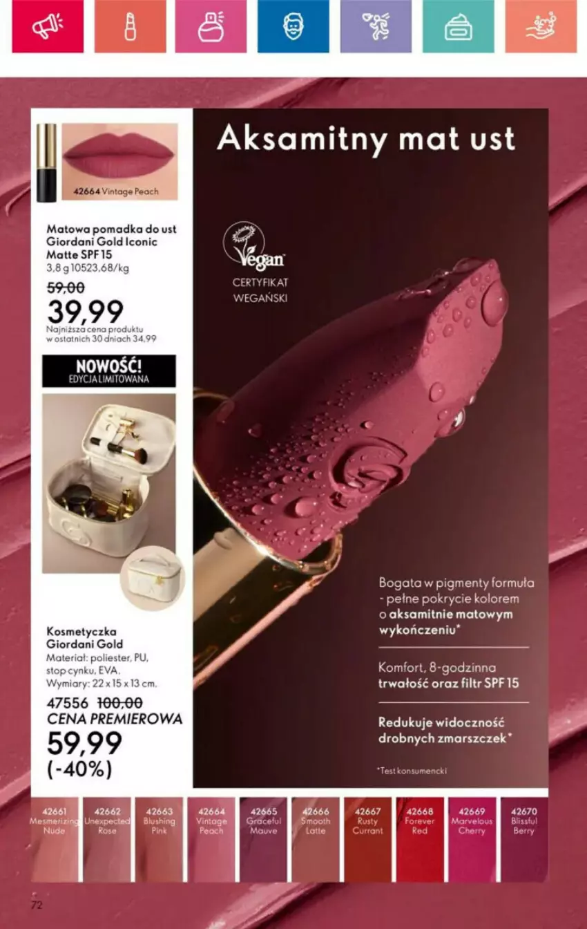 Gazetka promocyjna Oriflame - ważna 10.11 do 30.11.2024 - strona 151 - produkty: Aksam, Cynk, Giordani Gold, Gra, Kosmetyczka, Mars, Rust, Top