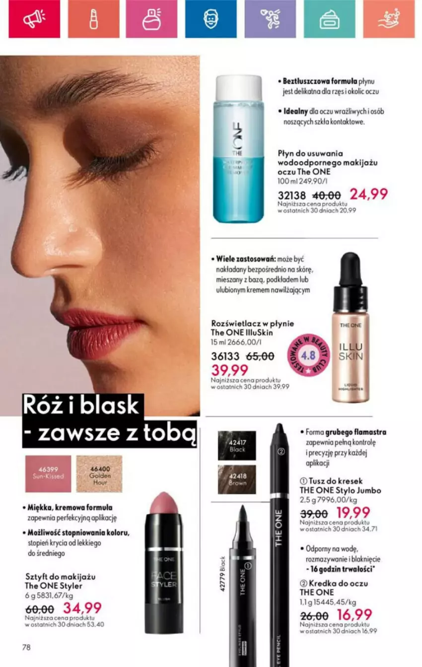 Gazetka promocyjna Oriflame - ważna 10.11 do 30.11.2024 - strona 157 - produkty: Kredka, Makijaż, Podkład, Por, Rozświetlacz, The ONE, Top, Tusz