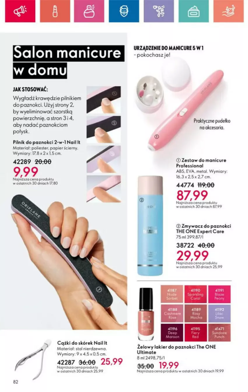 Gazetka promocyjna Oriflame - ważna 10.11 do 30.11.2024 - strona 162 - produkty: Cążki, Cążki do skórek, Koc, Lakier, Lakier do paznokci, Papier, Papier ścierny, Pilnik, Pilnik do paznokci, Pudełko, The ONE, Zmywacz do paznokci