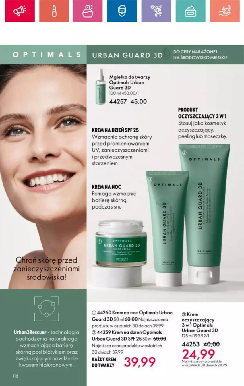 Gazetka promocyjna Oriflame - ważna 10.11 do 30.11.2024 - strona 22 - produkty: Krem na dzień, Krem na noc, Mgiełka do twarzy, Optima, Optimals, Peeling