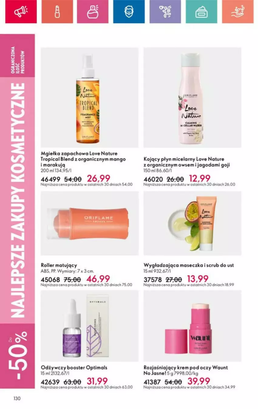 Gazetka promocyjna Oriflame - ważna 10.11 do 30.11.2024 - strona 36 - produkty: Booster, Gra, Krem pod oczy, Love Nature, Mango, Olej, Optima, Optimals, Płyn micelarny, Roller, Ser, Tropical