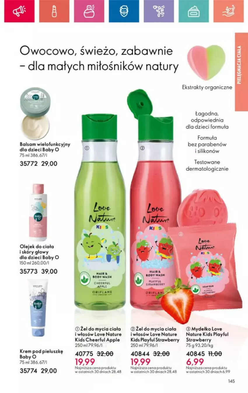 Gazetka promocyjna Oriflame - ważna 10.11 do 30.11.2024 - strona 52 - produkty: Baby O, Dzieci, Love Nature, Olej, Olejek do ciała