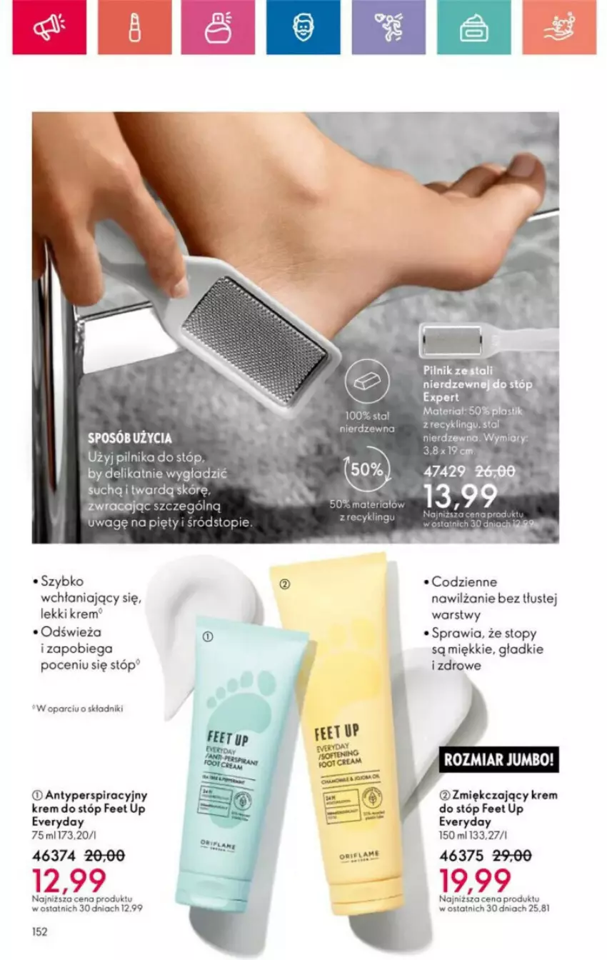 Gazetka promocyjna Oriflame - ważna 10.11 do 30.11.2024 - strona 60 - produkty: Feet Up, Krem do stóp, Pilnik, Top