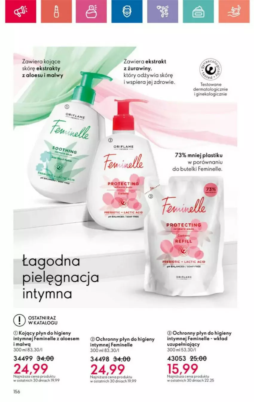 Gazetka promocyjna Oriflame - ważna 10.11 do 30.11.2024 - strona 64 - produkty: Feminelle, Gin, Oriflame, Płyn do higieny intymnej, Por, Zdrowie