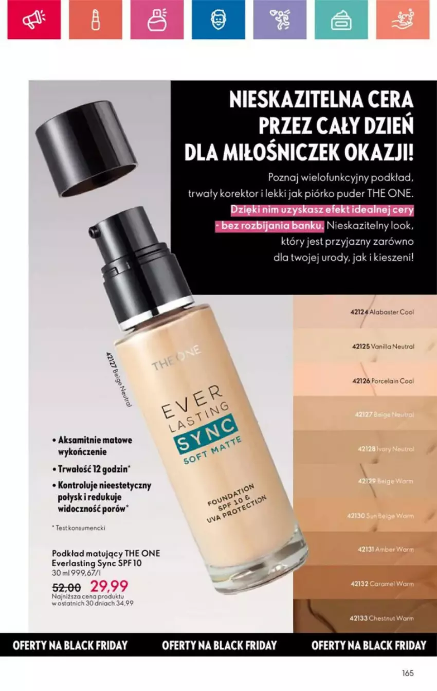 Gazetka promocyjna Oriflame - ważna 10.11 do 30.11.2024 - strona 74 - produkty: Aksam, Lack, Podkład, Podkład matujący, Por, Puder, The ONE