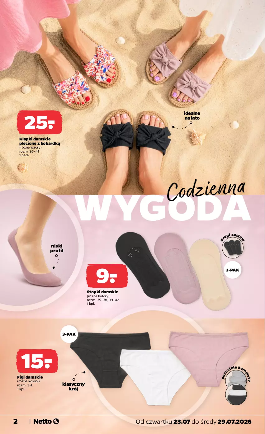 Gazetka promocyjna Netto - Od Czwartku - ważna 23.07 do 29.07.2026 - strona 2 - produkty: Figi, Klapki, Top