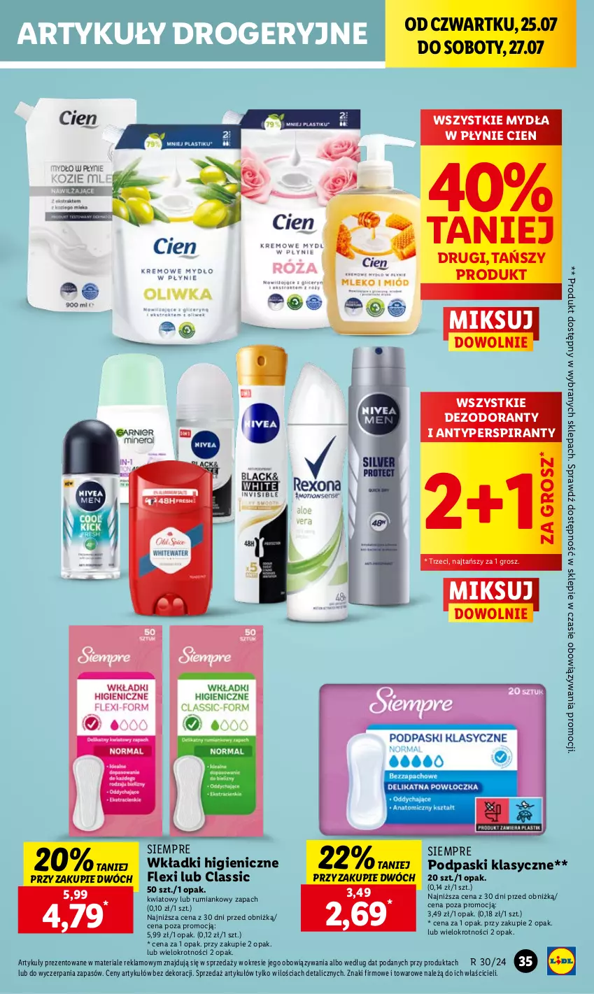 Gazetka promocyjna Lidl - GAZETKA - ważna 25.07 do 27.07.2024 - strona 43 - produkty: Antyperspirant, Dezodorant, Podpaski, Rum, Wkładki