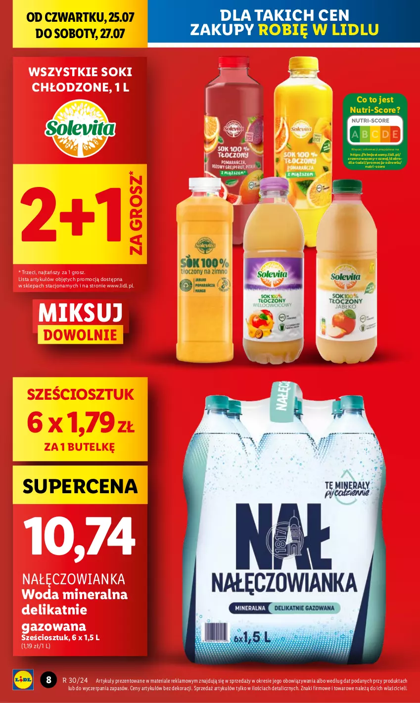 Gazetka promocyjna Lidl - GAZETKA - ważna 25.07 do 27.07.2024 - strona 8 - produkty: Nałęczowianka, Sok, Wazon, Woda, Woda mineralna