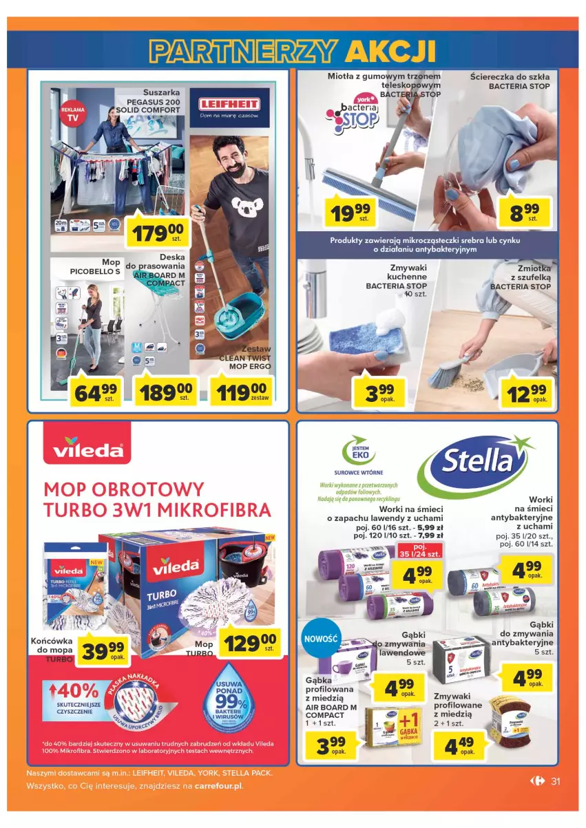 Gazetka promocyjna Carrefour - Gazetka Carrefour - ważna 08.02 do 28.02.2022 - strona 31 - produkty: Asus, Bell, Cynk, Fa, Mop, Pax, Suszarka, Top, Worki na śmiec, Worki na śmieci