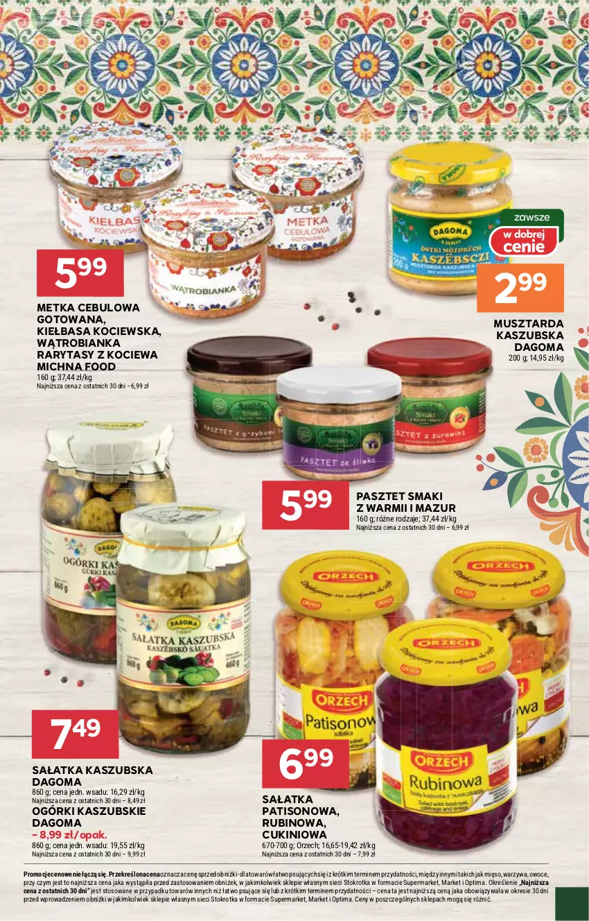 Gazetka promocyjna Stokrotka - Market - ważna 26.03 do 01.04.2026 - strona 35 - produkty: Bianka, Kiełbasa, Koc, Mięso, Mus, Musztarda, Optima, Owoce, Pasztet, Rubin, Sałat, Sałatka, Sałatka patisonowa, Warzywa