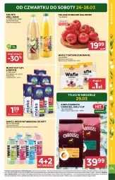 Gazetka promocyjna Stokrotka - Market - Gazetka - ważna od 01.04 do 01.04.2026 - strona 3 - produkty: Warzywa, Sok, Kawa ziarnista, Kawa, Wafle, Optima, Owoce, Woda, Napój, Pomidory, Mięso, Wafle tortowe, Mleko