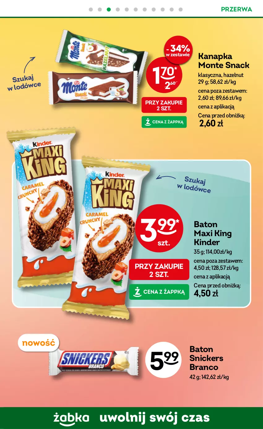 Gazetka promocyjna Żabka - gazetka-promocyjna-37-38-2026 - ważna 09.09 do 22.09.2026 - strona 64 - produkty: Baton, Kinder, Monte, Snickers