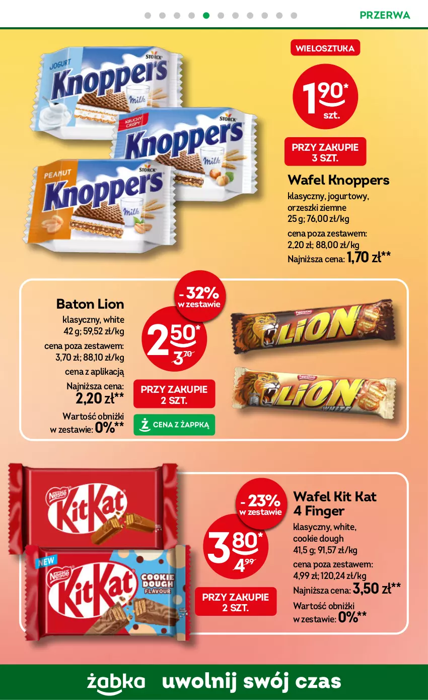 Gazetka promocyjna Żabka - gazetka-promocyjna-37-38-2026 - ważna 09.09 do 22.09.2026 - strona 66 - produkty: Baton, Jogurt, Kit Kat, Knoppers, Lion, Orzeszki, Orzeszki ziemne