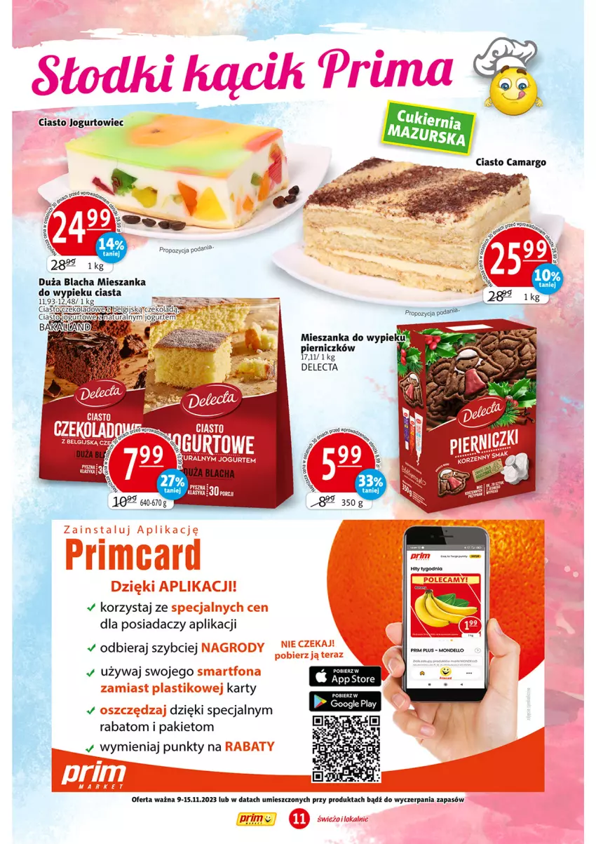 Gazetka promocyjna Prim Market - ważna 09.11 do 15.11.2023 - strona 11 - produkty: Delecta, Jogurt