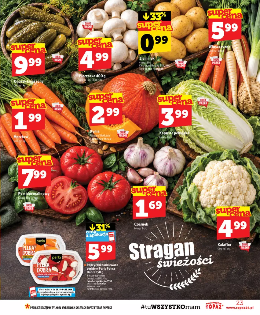 Gazetka promocyjna Topaz - Gazetka - ważna 29.10 do 04.11.2026 - strona 23 - produkty: Kalafior, Ser, Top