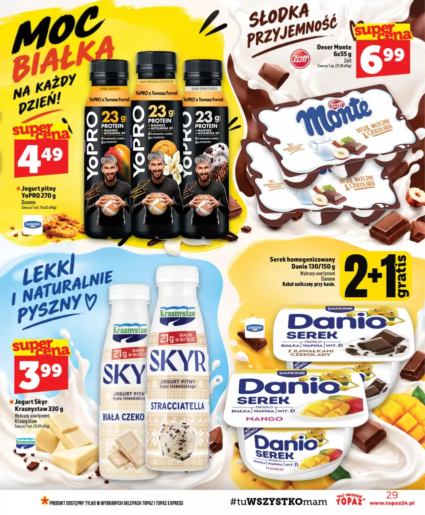 Gazetka promocyjna Topaz - Gazetka - ważna 29.10 do 04.11.2026 - strona 29 - produkty: Danio, Danone, Isla, Jogurt, Jogurt pitny, Kawa, Ser, Serek, Serek homogenizowany, Top