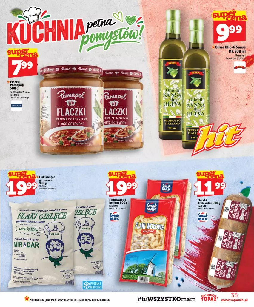 Gazetka promocyjna Topaz - Gazetka - ważna 29.10 do 04.11.2026 - strona 35 - produkty: Atomic, Flaki, Flaki wołowe, Oliwa, Por, Top