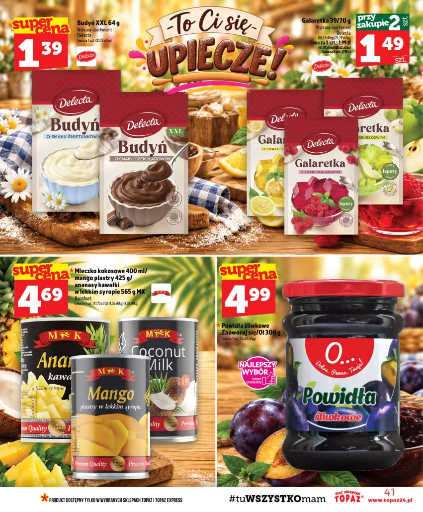 Gazetka promocyjna Topaz - Gazetka - ważna 29.10 do 04.11.2026 - strona 41 - produkty: Ananas, Gala, Galaretka, Kawa, Kokos, Mleczko, Syrop, Top