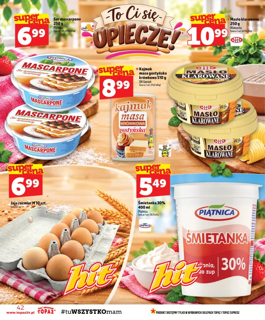 Gazetka promocyjna Topaz - Gazetka - ważna 29.10 do 04.11.2026 - strona 42 - produkty: Jaja, Masło, Mleko, Mlekovita, Top, Vita C