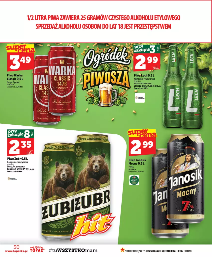 Gazetka promocyjna Topaz - Gazetka - ważna 29.10 do 04.11.2026 - strona 50 - produkty: Gra, Perła, Piwa, Piwo, Top, Warka