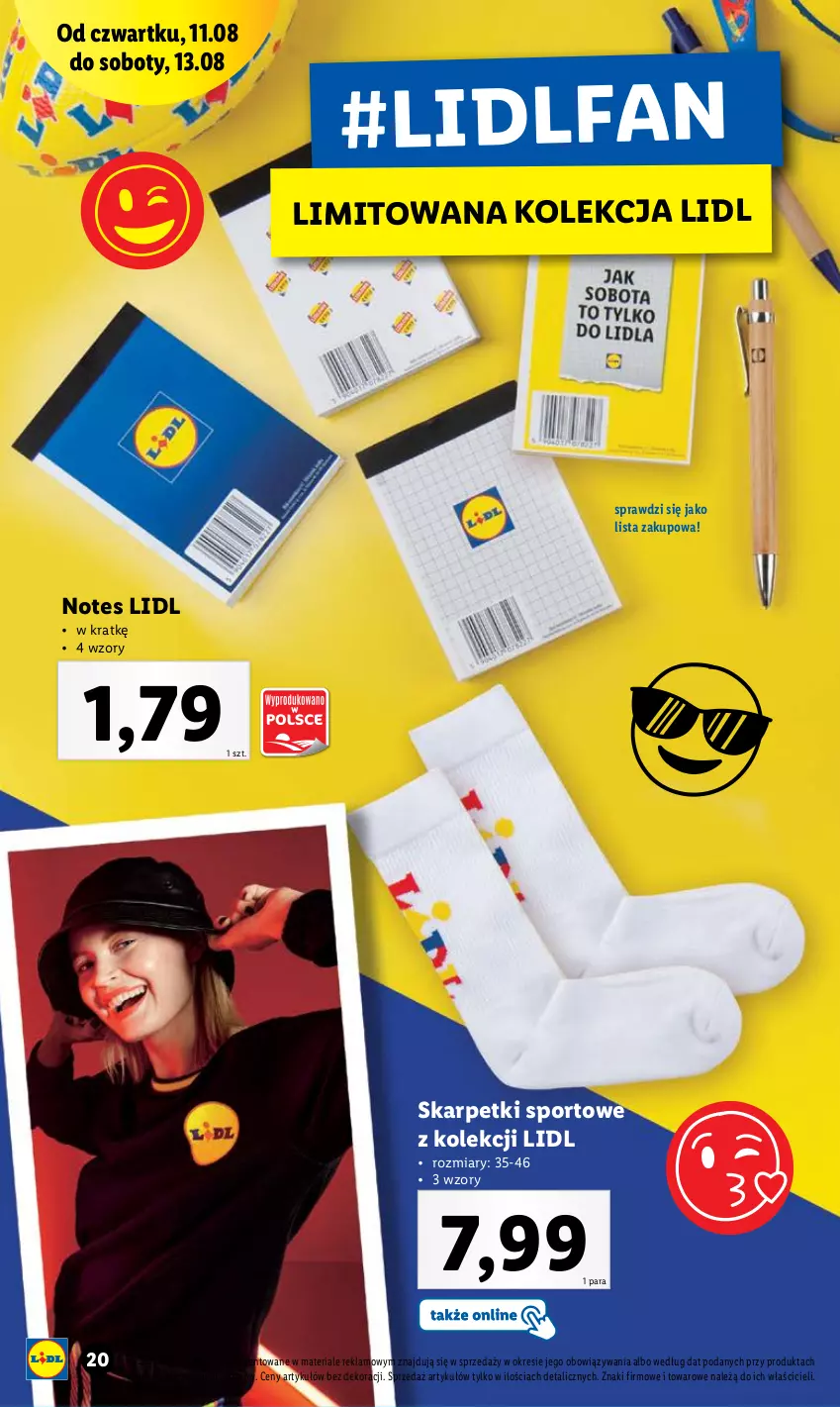 Gazetka promocyjna Lidl - GAZETKA - ważna 08.08 do 13.08.2022 - strona 20 - produkty: Fa, Karp, Por, Skarpetki, Sport