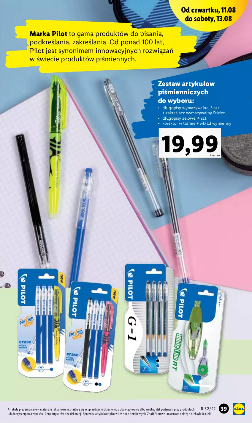 Gazetka promocyjna Lidl - GAZETKA - ważna 08.08 do 13.08.2022 - strona 39 - produkty: Długopis
