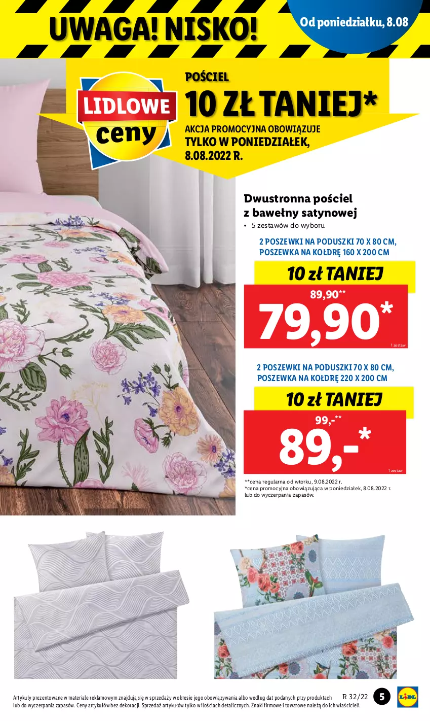 Gazetka promocyjna Lidl - GAZETKA - ważna 08.08 do 13.08.2022 - strona 5 - produkty: Pościel, Poszewka, Waga