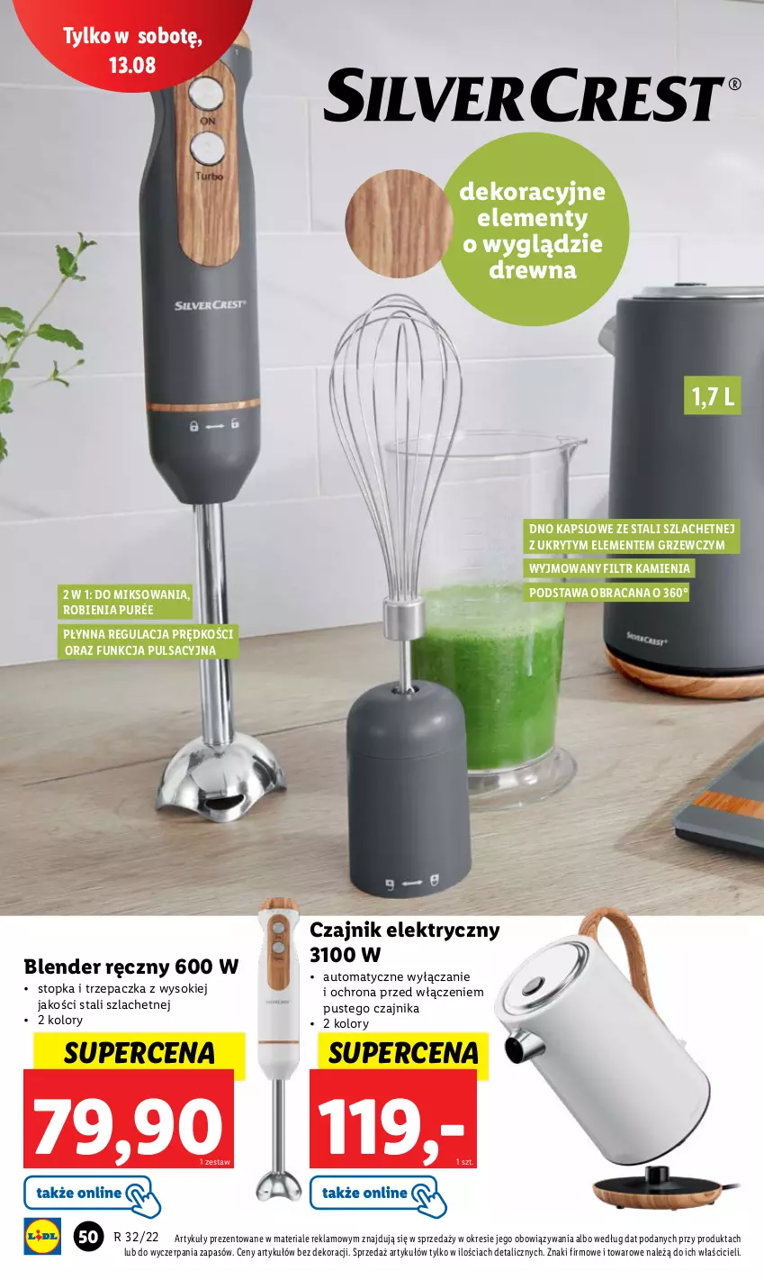 Gazetka promocyjna Lidl - GAZETKA - ważna 08.08 do 13.08.2022 - strona 52 - produkty: Acana, Blender, Blender ręczny, Czajnik, Czajnik elektryczny, Pur, Sok, Top, Trzepaczka