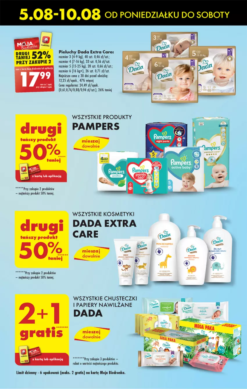 Gazetka promocyjna Biedronka - Od poniedzialku - ważna 05.08 do 10.08.2024 - strona 49 - produkty: Chusteczki, Dada, Gra, Pampers, Papier, Pieluchy