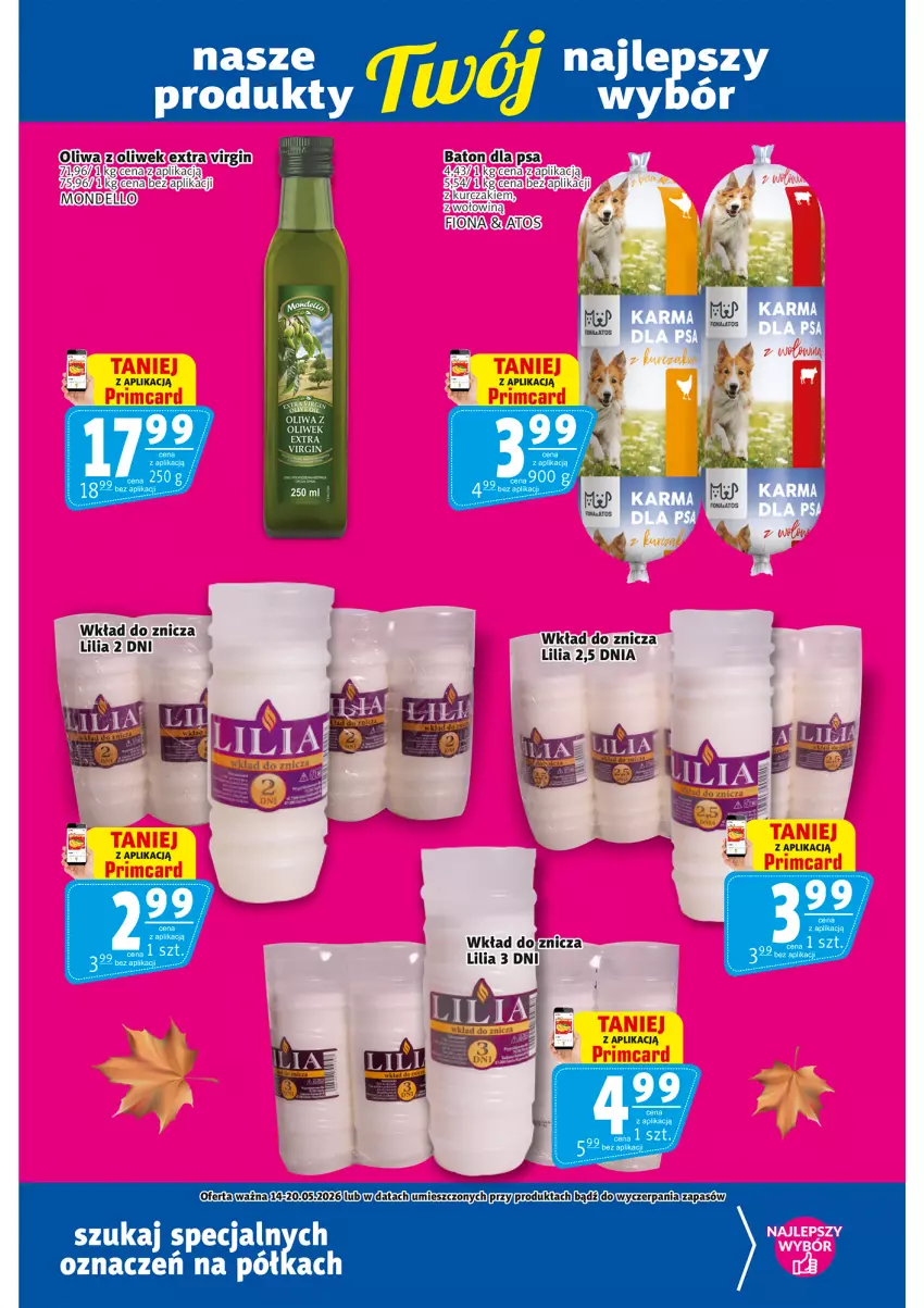 Gazetka promocyjna Prim Market - ważna 14.05 do 20.05.2026 - strona 18 - produkty: Baton, Dell, Gin, Kurczak, Oliwa, Znicz